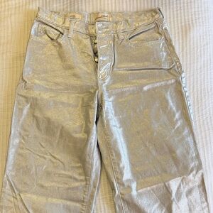 Universal Thread Silver Metallic High-Rise Pants